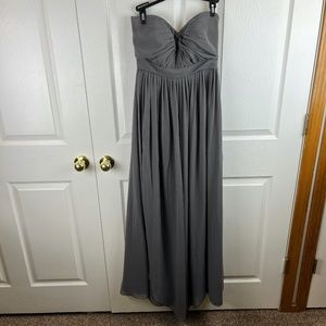 Jenny Yoo Collection Strapless Gray Maxi Dress Bridesmaid Size 6